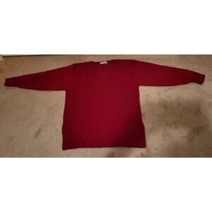 Carolyn Taylor Red V-Neck Long Sleeve Pullover Sweater, Size L
